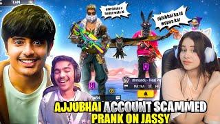 ajjubhai v badge id scam prank on jassy gamer she kick me Garena free fire