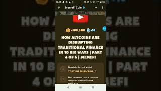 Memefi VEDIO code today. | How ALTCOIN ARE DISRUPTING TEADITIONAL FINANCE IN 10 BIG WAYS? #memefi #