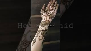 Floral Gulf Mehndi with leaves design by Heena Vahid #shortsvideo #shorts #youtubeshorts