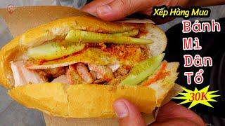 Xếp Hàng Dài Chờ Mua Bánh Mì Đặc Biệt Loại Ba Tê không đụng Hàng