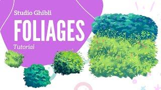 How To Paint Studio Ghibli Style Foliages & Bushes