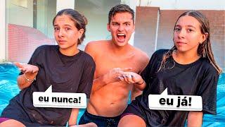 EU NUNCA POLÊMICO COM MINHAS IRMÃS NA PISCINA elas já beijaram na boca?•Irmãos Scribel•