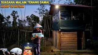 Living in the forest, installing garden lights, cooking & eating dinner, harvesting vegetables, p...