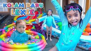 LEIKA & ADIK BAYI LEXIE BERENANG DI KOLAM KARET BARU  LEIKA VS TOMPEL BERHADIAH KADO BLINDBOX VIRAL