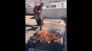 Roofer plays with fire!