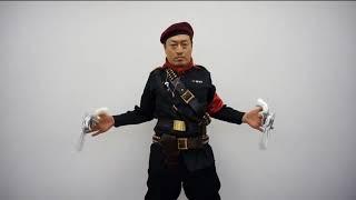 Tornado Yoshida reenacting Revolver Ocelot's gun spinning