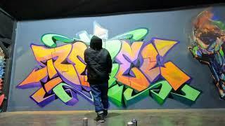 Throwup winter session and Color pieces in Novosibirsk. #Graffiti #throwup  Rebel813 4K 2022