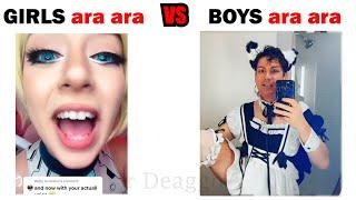 GIRLS ara ara voice VS BOYS (watch till the end XD)