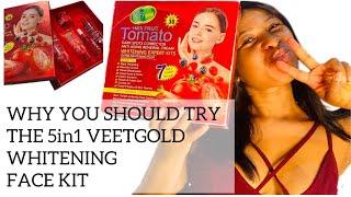 BEST WHITENING FACEKIT || VEETGOLD TOMATO FACE KIT || MY HONEST REVIEW #skincaretips