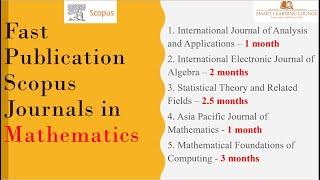 Fast publication Scopus Journals in Mathematics - Publication in one month