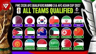  All Teams Qualified FIFA World Cup 2026 AFC Asian Qualifiers Round 3 & AFC Asian Cup 2027