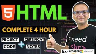   HTML Complete Course (2024) for Beginners | Projects | Notes | Github | Certification
