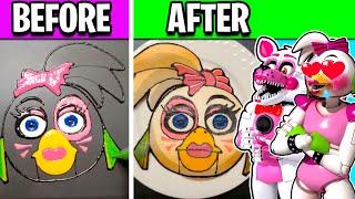 CRAZIEST FNAF Pancake ART EVER?! REACT with Funtime Foxy and Glamrock Chica