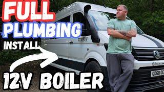 FULL Simple Campervan Plumbing Install || Shower, Hot Water Boiler , Kitchen Tap