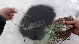 Как Поставить Рыболовные Сети под лёд, чтоб Не Украли! Проверка Сети!
