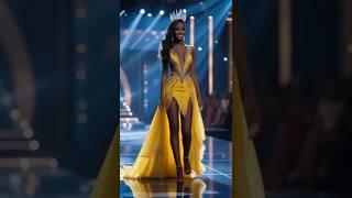 Evening Gown Yellow | Radiant Yellow Gown on Stage | Timeless Elegance and Beauty