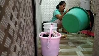 Indian mom busy morning routine, breakfast, kitchen cleaning ,cloth washing, Ritika Punjabi mom