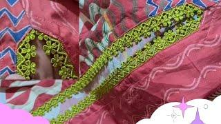 Chalk  with filling lace | Stitch lace on side slits ||urdu & hindi