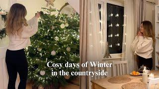 Decorating for Christmas  Cosy Winter Days in the English Countryside, Slow Living Silent vlog