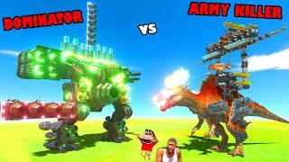 ARMY KILLER vs DOMINATOR in Animal Revolt Battle Simulator with SHINCHAN and CHOP