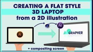 C4D to After effects Tutorial | Model+Animate a 3D laptop