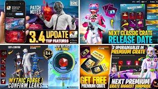 Bgmi New Update 3.4 Release Date | Next Classic Crate | Next Mythic Forge | Next Premium Crate Bgmi