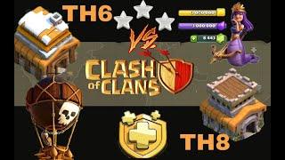 CLASH OF CLANS, GUERRAS, SACA 3 ESTRELLAS ⭐️⭐️⭐️ A UN AYUNTAMIENTO NIVEL 8  CON UNA ALDEA NIVEL 6.