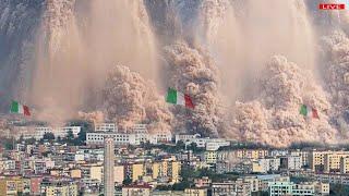 Etna Today: 1 hour after eruption Mount Etna continues, citie Sicily and Catania are buried in ash