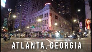 Night Walk in Downtown Atlanta, Georgia