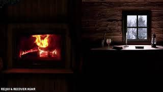 2 Hours of Relaxing Crackling Fireplace Sounds in Mountain Cabin | ASMR Nature Videos | Sleep Help