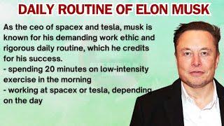 Learn English Through Stories ⭐ Level - 3 | ⏰ Daily Routine Of Successful People - Elon Musk