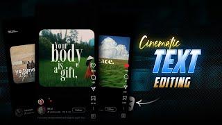 Instagram Trending CINEMATIC TEXT Video Editing In Mobile | Aesthetic Video Editing | Capcut Edit