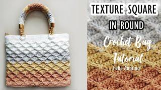 Crochet Bag || Texture Square Crochet Bag Tutorial (English Subtitles)