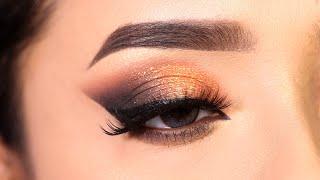 Orange Smokey Sparkly Eyeshadow Look || Step by Step Eye Makeup Tutorial || Shilpa