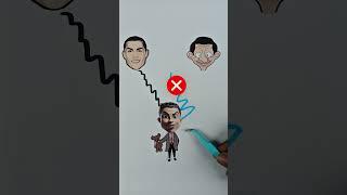 Mr bean. face exchange #ronaldo #art #craft #mrbean  #pokemon