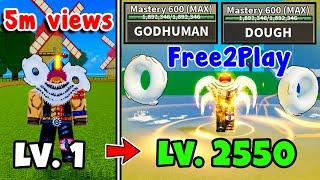 Going from Level 1 to Max Level | Awakened Dough | Unlocked God Human & Angel Race V4 Full Awakened