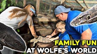 Family Tour at Wolfe's World: Goodbye Jane the Blackthroat Monitor!