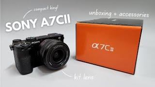 unboxing my first camera  Sony A7Cii w/ kit lens // accessories + review + sample photos