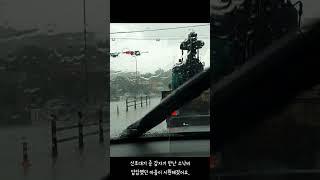 운전 중에 갑자기 만난 소나기