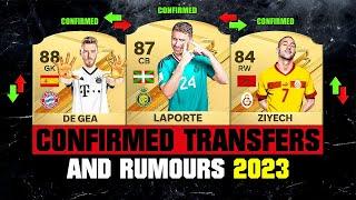 FIFA 24 | NEW CONFIRMED TRANSFERS & RUMOURS!  ft. Laporte, De Gea, Ziyech…