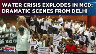 Delhi Water Crisis Hits MCD: BJP, Congress Protest, Corner AAP| How Mayor Reacted| Watch High Drama