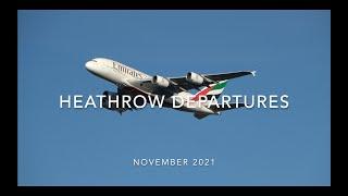 Airbus and Boeing Heathrow Departures, 1 November 2021. 4K and HD. #AvGeek #Planespotting