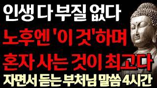 노후엔 '이 것'만 갖추고 혼자 사는 것이 최고다 l 외로움 안 느끼고 혼자 잘 사는 사람들의 공통점 I 자면서 듣는 부처님 말씀 4시간 l 지혜 I 오디오북 I 철학