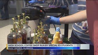 Gulf Shores High School special education students learning while selling coffee