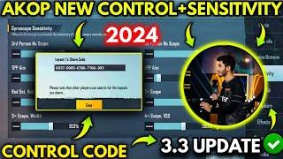 WORLD NO.1 BEST SENSITIVITY  | MVP AKOP 3.3 SENSITIVITY 2024 | BGMI | PUBG MOBILE |