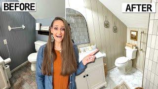 DIY Small Bathroom Makeover! BIG REVEAL *before and after*