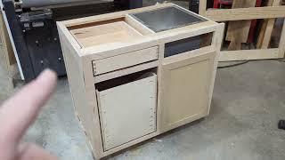 Building a kitchenette with a garbage bin and sink