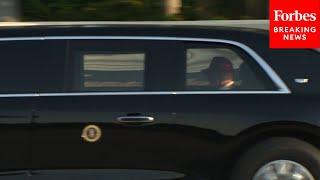 JUST IN: Trump Arrives At Trump International Golf Club In West Palm Beach, Florida