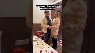 Anniversary Surprise From Husband️ #swatimonga #rajatswati #husbandwife #couplegoals #surprise