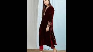 velvet kurti design